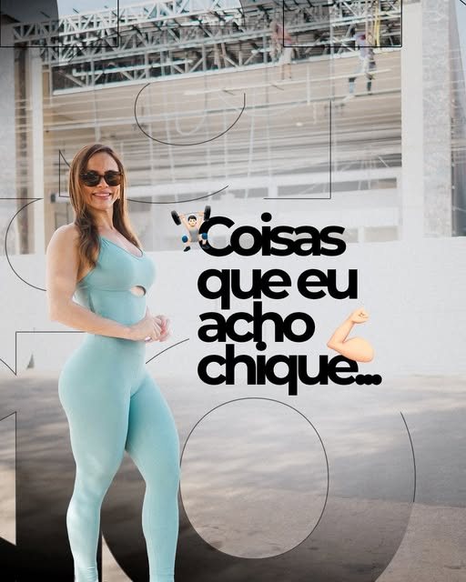 Aluna mostrando a estrutura da academia